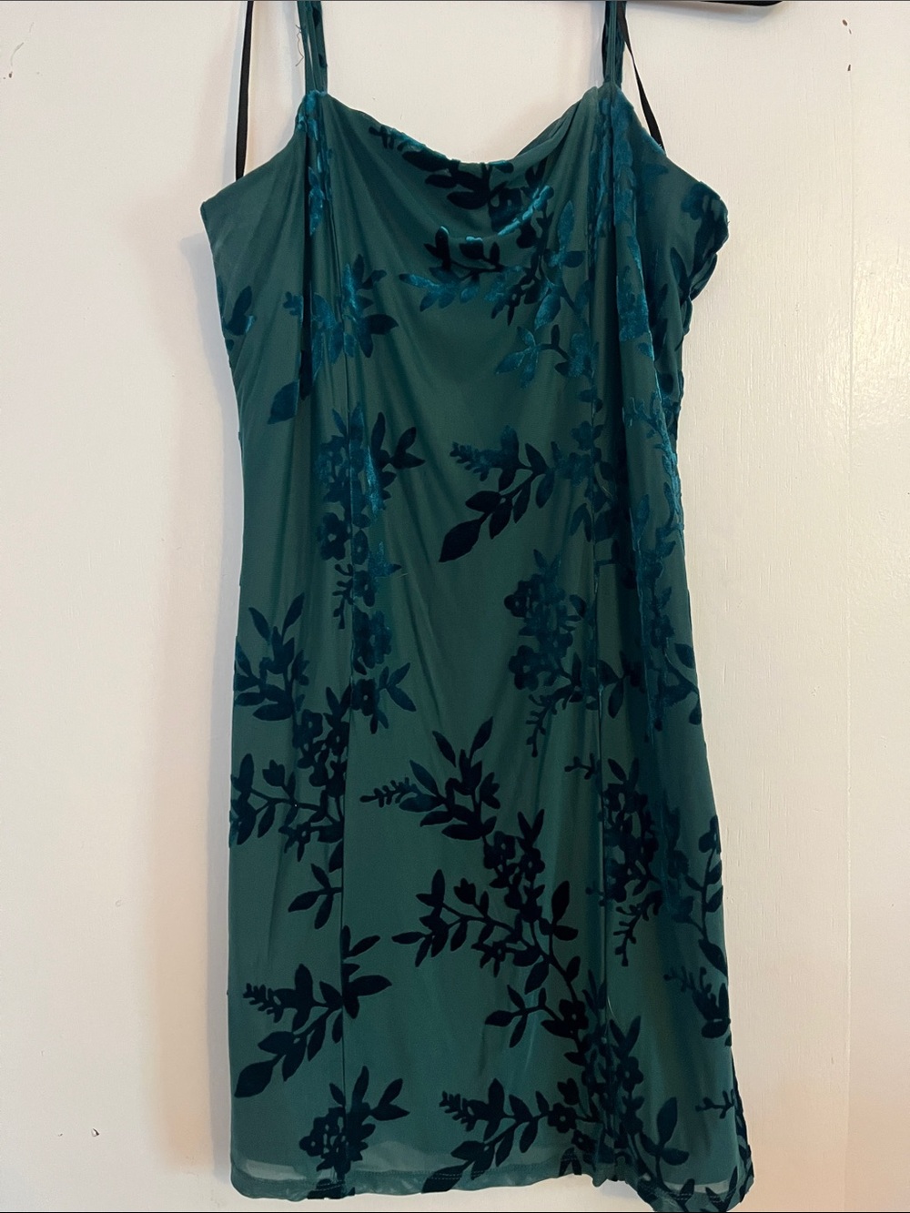 Forever 21 Teal Green Floral Strapless Slip Dress